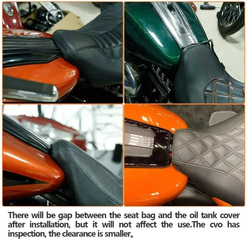 Vista 6 de XFMT Asiento de motocicleta para dos personas. Para Harley Davidson Touring 2009 a 2020.