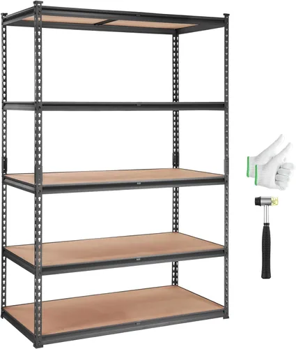 Vista 16 de VEVOR Storage Shelves, 5-Tier Adjustable, 2000 lbs Capacity, Heavy Duty Garage Storage Shelving Unit, Metal Utility Rack Shelf, for Kitchen Pantry