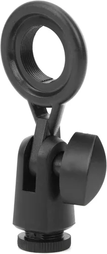Vista 7 de Germerse Soporte para Micrófono, Adaptador de Soporte para Micrófono Portátil Anti Vibración, Plástico Negro, Rosca de 22mm/0.9in para Micrófonos