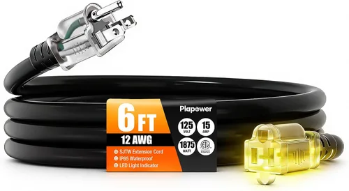 Vista 10 de Cable de extensión para exteriores calibre 12/3, 50 pies, resistente al Negro