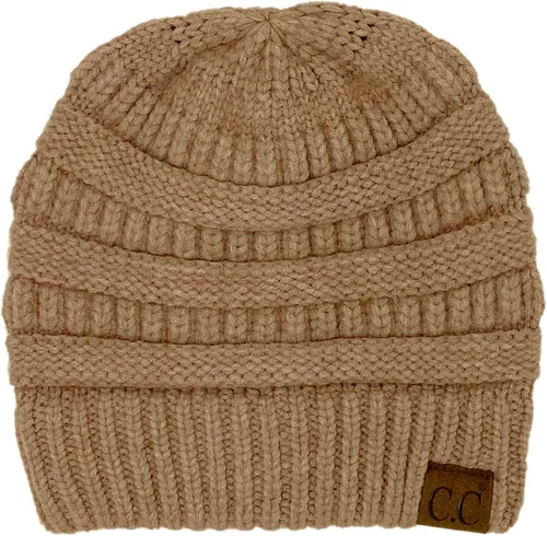 Vista 10 de CC Classic Winter Fall Trendy Chunky Stretchy Cable Knit Beanie Hat 2 tonos púrpura/azul marino