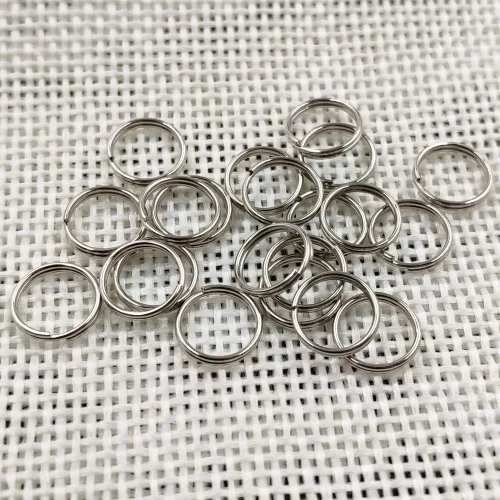 Vista 3 de 300 piezas de anillo dividido de metal de 0.315 pulgadas chapado en níquel para conectar cierres, dijes, enlaces y manualidades de adorno