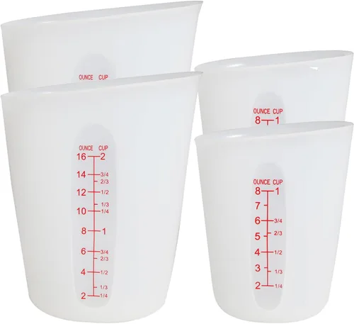 Vista 10 de ZUYEE Tazas medidoras de silicona (2 tazas + 1 taza) tazas de fusión flexibles para mantequilla de resina epoxi, taza de chocolate para hornear