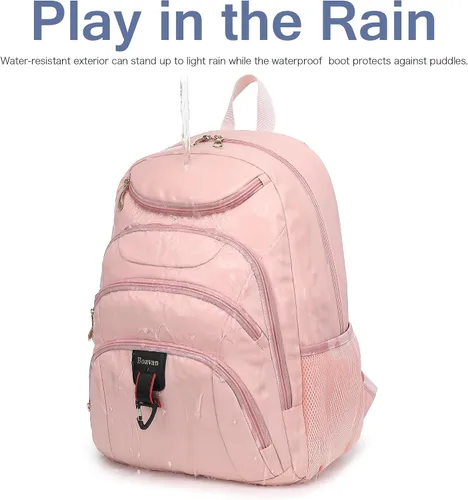 Vista 5 de Mochila para laptop Boavan para hombres (Negro, 15.6), Rosa(Amour Pink), Elegante