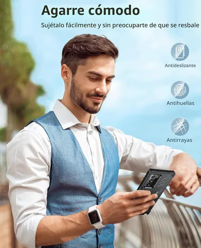 Vista 7 de FNTCASE Funda para Samsung Galaxy Note 20 Ultra con clip para cinturón y Negro
