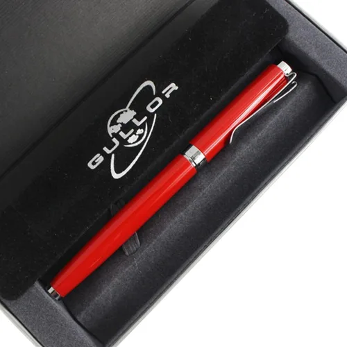 Vista 4 de Gullor Pluma Estilográfica Smooth Y5 Original Pen Pouch Caja De Regalo Set - Rojo