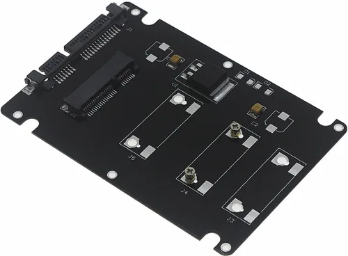 Vista 3 de Mini PCI-E mSATA SSD a 2.5" SATA Tarjeta Adaptadora con Caso-Negro