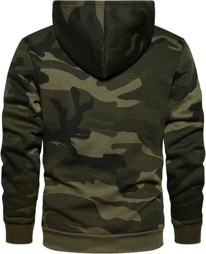 Vista 2 de LBL - Sudadera con capucha para hombre, de mezcla suave, con bolsillo tipo canguro