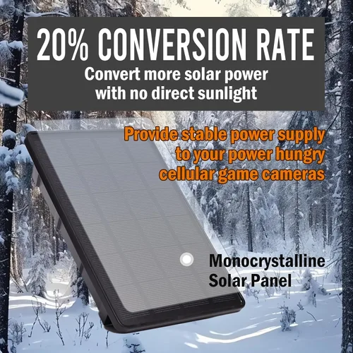 Vista 5 de Panel solar de cámara de rastro de 5 V/12 V, batería de panel solar de 4 W con batería de iones de litio de 8000 mAh, clasificación impermeable
