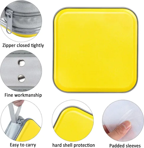 Vista 2 de Siveit Funda para CD, capacidad para 40 unidades, para CD/DVD, cartera, de plástico duro, DVD, carpetas de almacenamiento para automóvil, hogar