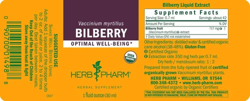 Vista 6 de Herb Pharm Gotas de extracto líquido de arándano para soporte ocular y visual, 1 onza
