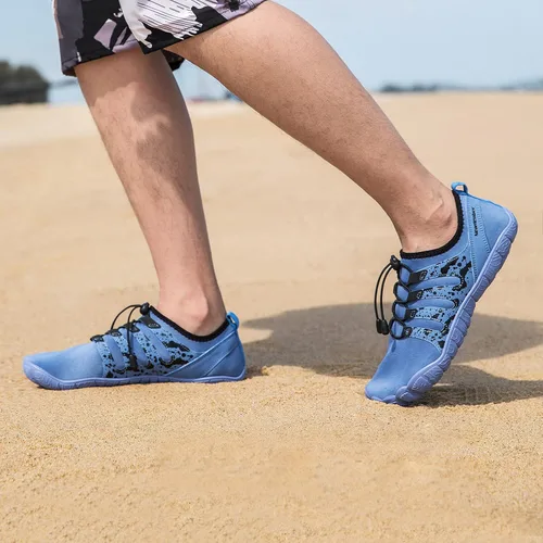 Vista 7 de Josaywin Zapatos de agua para hombre descalzos de secado rápido, calcetines acuáticos para natación, buceo, surf, piscina, deportes acuáticos