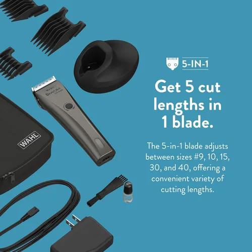 Vista 5 de Kit corta uñas profesional Bravura con cable/inalámbrico para mascotas, de la marca Wahl, Gris plomizo