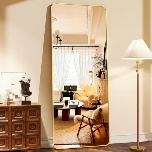 Vista 8 de XRAMFY Espejo rectangular de cuerpo completo de 56 x 21 pulgadas, con soporte para colgar en la pared, para dormitorio, sala de estar, dormitorio