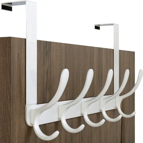 Vista 11 de WEBI Ganchos para colgar sobre la puerta, colgador de puerta, toallero sobre la puerta, perchero, toallero para abrigos, ropa, baño, color negro