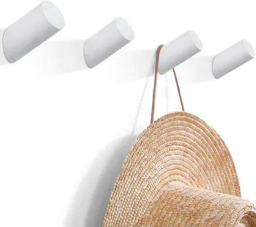 Vista 14 de Felidio Ganchos de pared de madera, paquete de 4 ganchos para colgar abrigos de pared, de madera rústica, resistente, perchero para sombreros