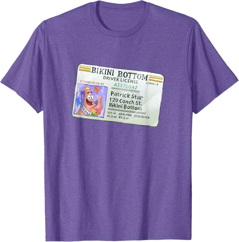 Vista 10 de SpongeBob SquarePants Camiseta con logotipo de Patrick Star Driver License King, Negro
