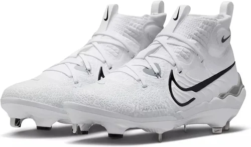 Vista 6 de Nike Alpha Huarache NXT DJ6517-010 - Botines de béisbol de metal para hombre, color negro, gris ahumado oscuro, gris ahumado claroblanco, talla 10.5