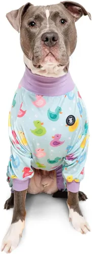 Vista 8 de Pittie Clothing Pijamas para Perro Pit Bull – Mameluco para Perro de Cobertura Completa, Ropa de Pijama Suave para Razas Medianas, Grandes, XL y XXL