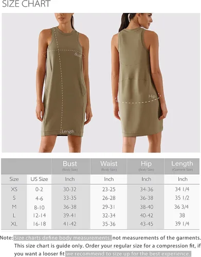 Vista 6 de ODODOS Vestido de verano suave y suelto para mujer, casual, sin mangas, con bolsillo tipo canguro