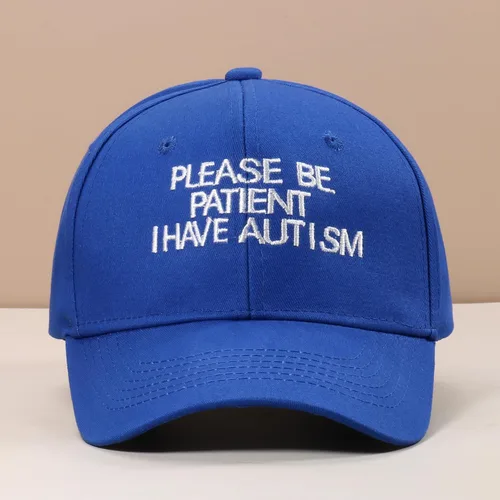 Vista 8 de Gorra de béisbol unisex de algodón con texto en inglés "Please Be Patient I Have Autismo", ajustable para papá