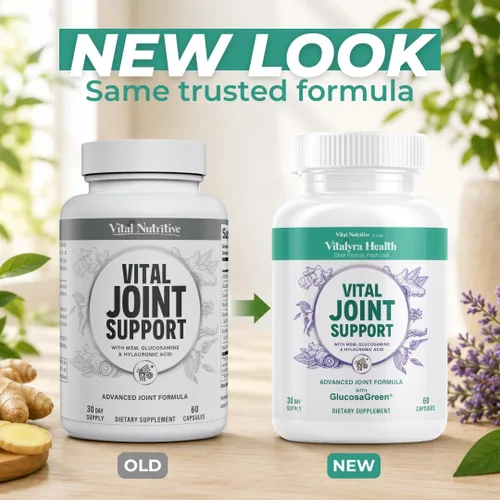 Vista 2 de VITAL NUTRITIVE Suplemento de apoyo articular para hombres y mujeres, glucosamina, MSM