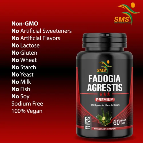 Vista 3 de Fadogia Agrestis Extracto Píldoras (fuerza máxima) porciones de 1,000 mg Apoya el rendimiento atlético, la fuerza, la conducción, orgánico