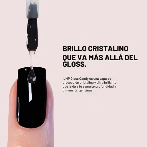 Vista 5 de ILNP Glass Candy - Esmalte de uñas transparente, acabado de vidrio brillante, secado rápido, resistente a las astillas, esmalte regular sin gel,