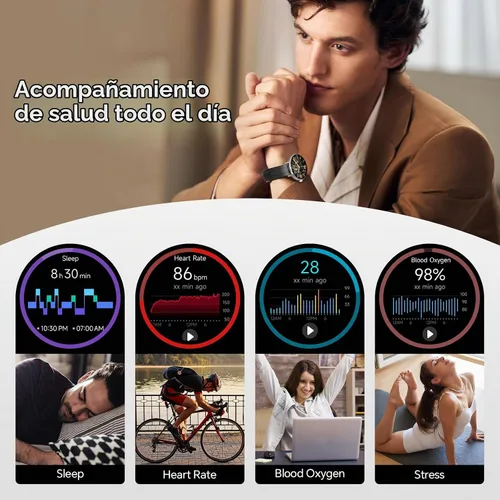 Vista 2 de Yoever Smart Watch for Men Women,1.57" 43mm HD Scree,BT Calling,2 Straps
