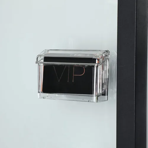 Vista 2 de Vicenpal Tarjetero de acrílico transparente para exteriores, para montaje en pared, incluye despegar y pegar para oficina, tiendas, camiones, pared
