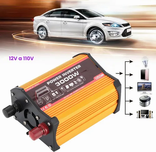 Vista 2 de Convertidor - Inversor de coche Convertidor de corriente automático Adaptador de senos modificado rápido USB dual (110v)