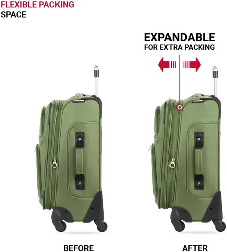 Vista 221 de SwissGear - Equipaje suave expandible Sion con ruedas, Negro