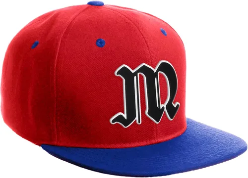 Vista 546 de Daxton Gorra clásica con visera de billete plano con letras del alfabeto inglés antiguo de la A a la Z