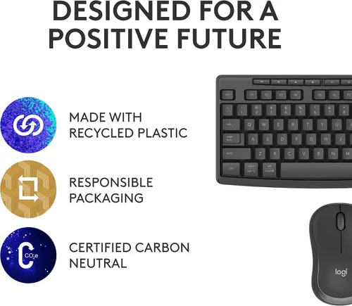 Vista 11 de Logitech MK370 Combo para negocios, teclado inalámbrico de tamaño completo y mouse inalámbrico, receptor USB seguro Logi Bolt, Bluetooth