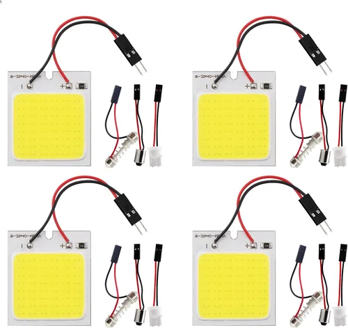 Vista 10 de YM E-Bright Bombilla de luz de panel LED con cúpula, luces interiores LED para camiones, Super Azul Hielo COB 24-SMD Auto Cúpula mapa de lectura