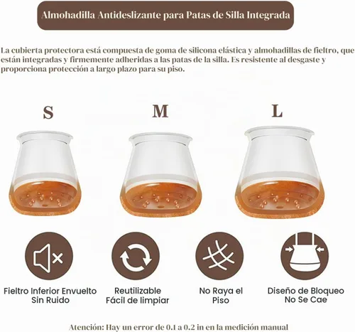 Vista 6 de OCONDA 20 Pcs Chair Leg Floor Protectors, Fit Diameter: 9/16" to 12/16" Transparente-20 piezas