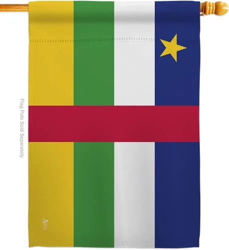 Vista 9 de Americana Home & Garden HG140049 Banderas de África Central de la Nacionalidad Mundial Impresiones Decorativas Casa Vertical 28" X 40" 13" 18.5
