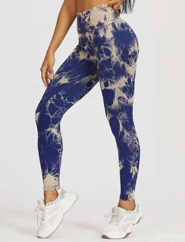 Vista 2 de SEASUM, Leggings de cintura alta con contorno de sonrisa, sin costuras, para entrenamiento, gimnasio, Yoga. Pantalones deportivos