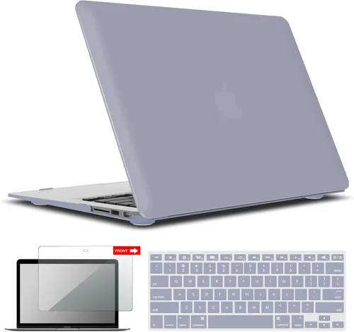 Vista 13 de iBenzer Carcasa rígida de plástico con superficie suave 3 en 1 y cubierta para teclado y protector de visualización para MacBook Air, Negro