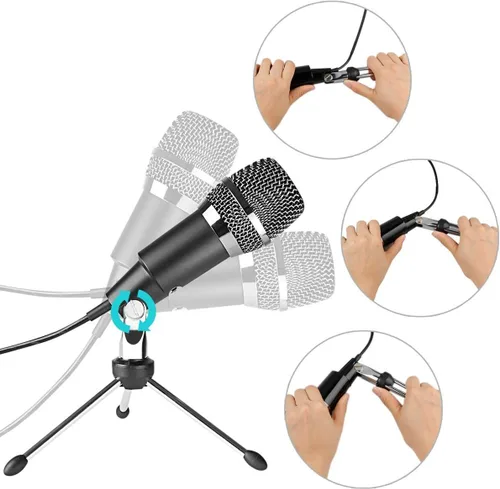 Vista 8 de Fifine Micrófono USB, Plug & Play Home Studio – Micrófono de condensador USB para Skype, grabaciones para YouTube, Google Voice, juegos de Búsqueda