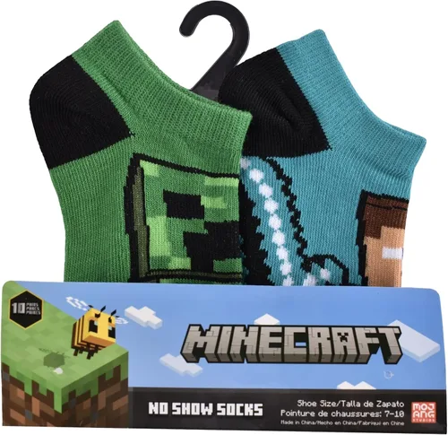 Vista 3 de Minecraft Calcetines de corte bajo para niños paquete de 6 pares