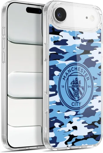 Vista 45 de Head Case Designs Funda de gel con licencia oficial del Manchester City Man City FC Blue Moon Badge Camou [protección de grado militar] compatible