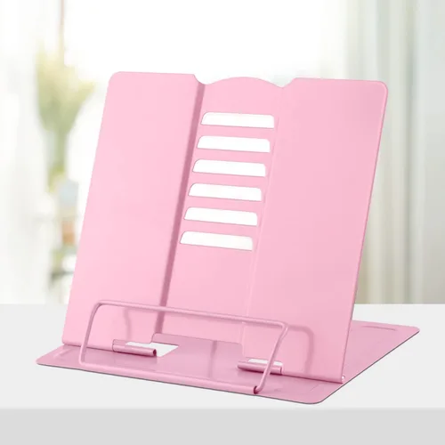 Vista 28 de Honagu Soporte de metal para libros de escritorio, soporte para libros para leer manos libres, soporte ajustable para documentos de libros