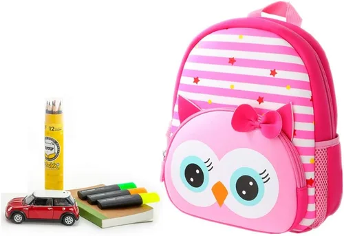 Vista 6 de Mochila impermeable para niños de 2 a 5 años, para el jardín de niños, mochila 3D de lindos dibujos animados, de neopreno, mochila de animales