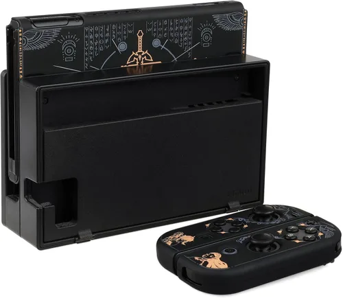 Vista 5 de Funda protectora acoplable compatible con interruptor carcasa rígida para controladores Switch y Joy-Con con 4 agarres para el pulgar funda