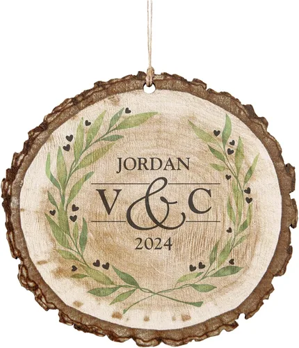 Vista 11 de Let's Make Memories Adorno de Navidad Personalizado para Parejas - Adorno de Navidad 2025 - Decoración de Árbol - Personalizar Mensaje, Año