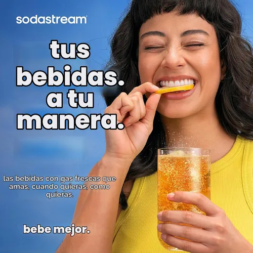 Vista 10 de SodaStream Terra - Paquete para hacer agua con gas en color negro, incluye 3 unidades de CO2 y botella de carbonatación