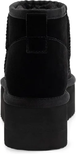Vista 5 de Xiakolaka Mini botas clásicas de plataforma para mujer, botas de nieve antideslizantes de gamuza para invierno