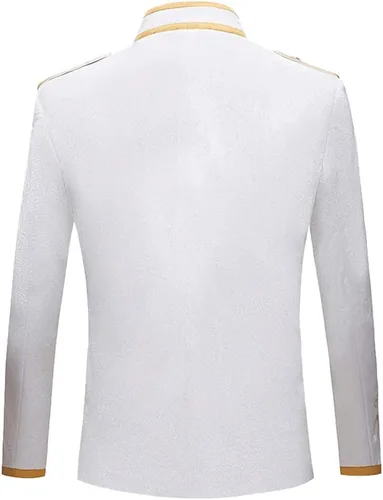 Vista 2 de Disfraz de uniforme de corte con chaqueta bordada de oro de príncipe palacio para hombre