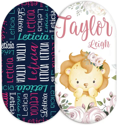 Vista 9 de Juego de 2 sábanas personalizadas para moisés de bebé, ajuste universal para colchón/almohadilla de moisés rectangular, ovalado, de reloj de arena